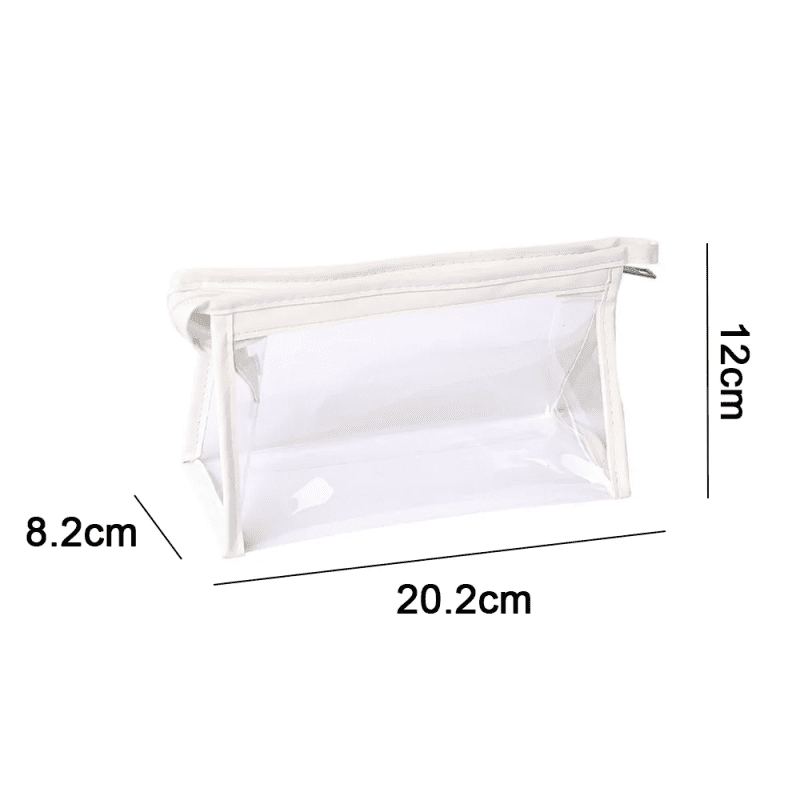 Clear Desktop Office Stationery Storage Pouch, Transparent Pencil Case, School Pencil Bag, Cosmetic Organizer Bag