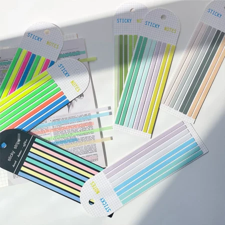 Sticky Note Tabs Transparent Highlighter Tape Sticky Long Page Markers Tabs Clear Highlighter Index Flag Tabs Stickers for Books Mark