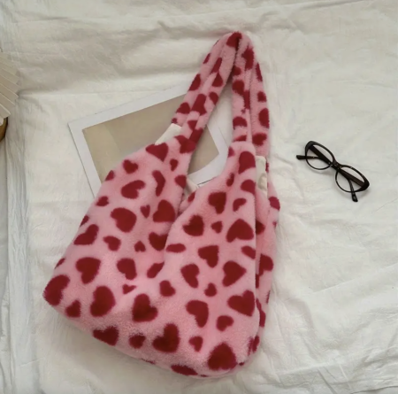 Heart Plush Shoulder Bags