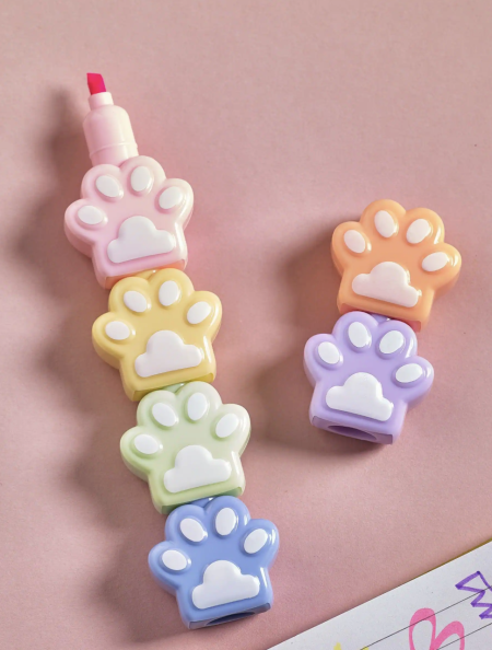 Pastel Paws Stacking Highlighter Pen