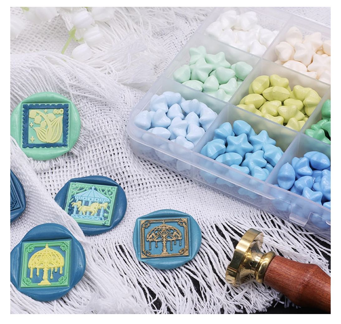 480 pcs star shape colourful wax beads - Image 6