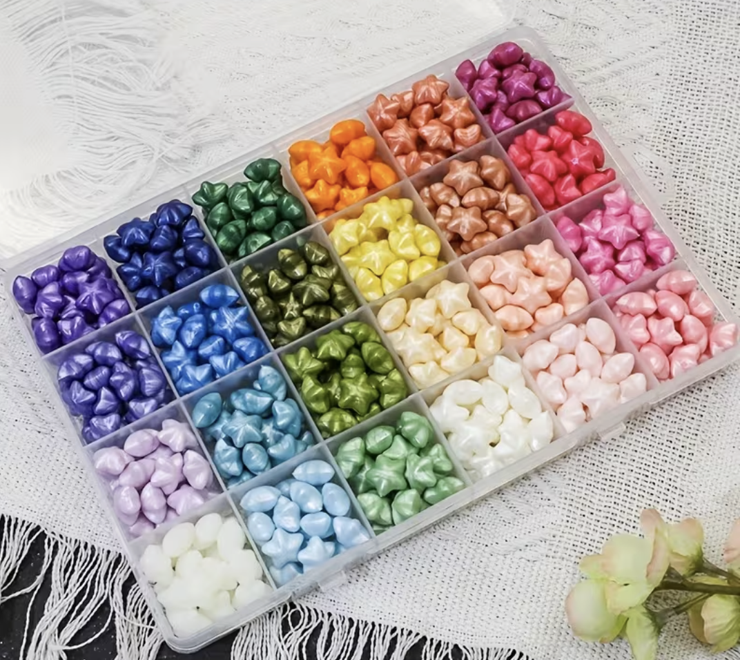 480 pcs star shape colourful wax beads - Image 7