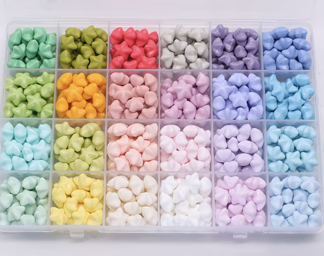 480 pcs star shape colourful wax beads - Image 8