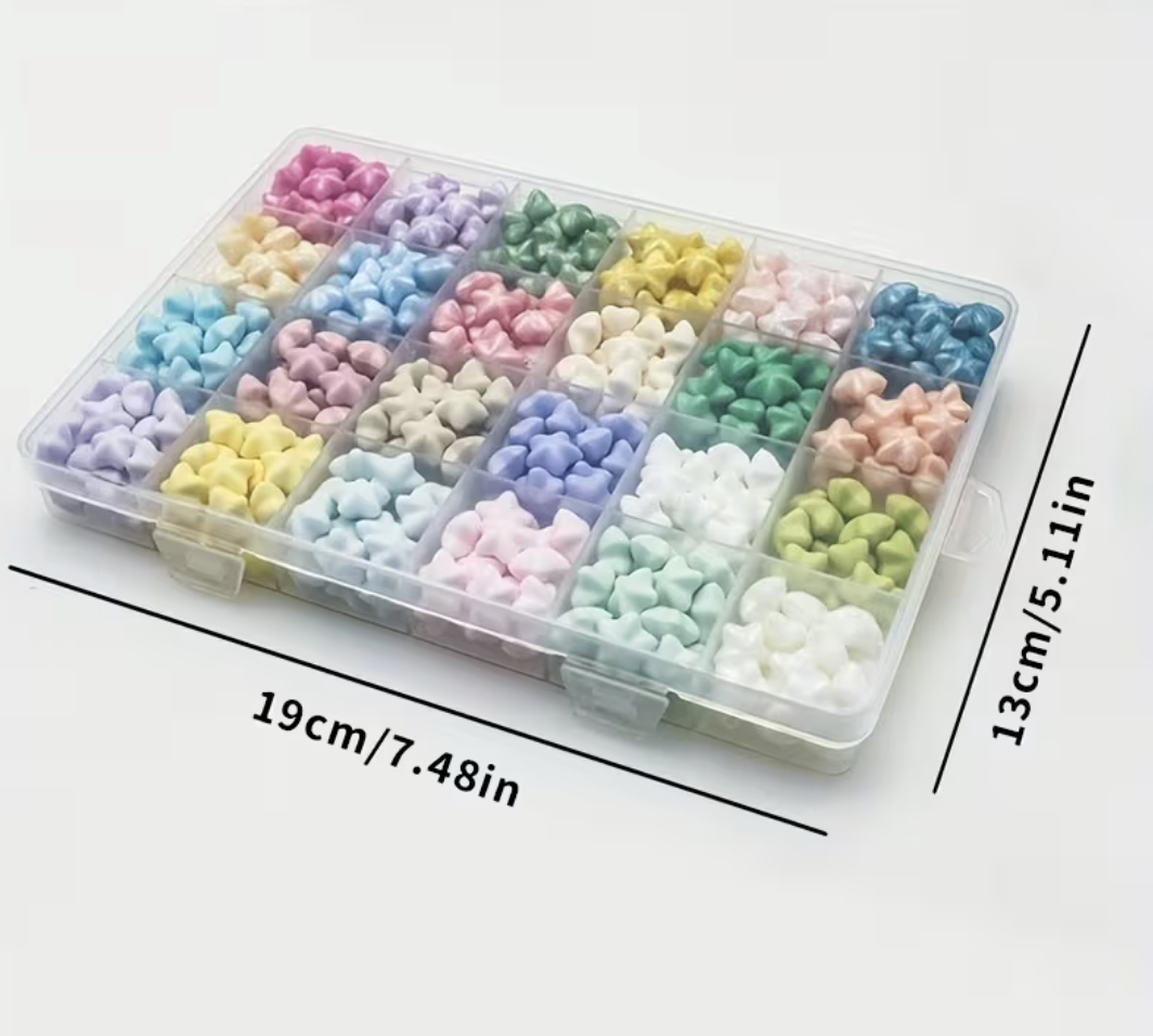 480 pcs star shape colourful wax beads - Image 9